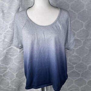 Lucky Brand Ombre T-Shirt Size Large Gray Blue